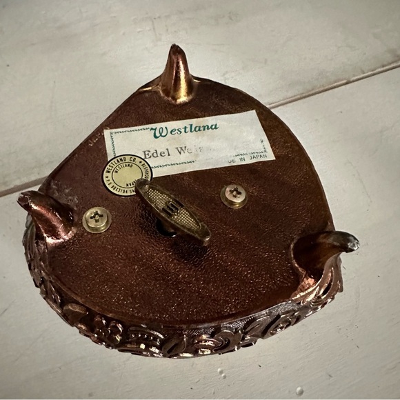 I Love You Porcelain Heart Shaped Music Box Ornate Westland Co. Vintage Japan - Picture 11 of 12